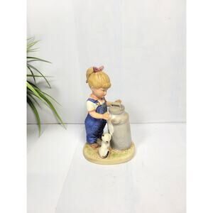 Vintage Denim Days 1501 Debbie "Morning Chores" Homco Figurine